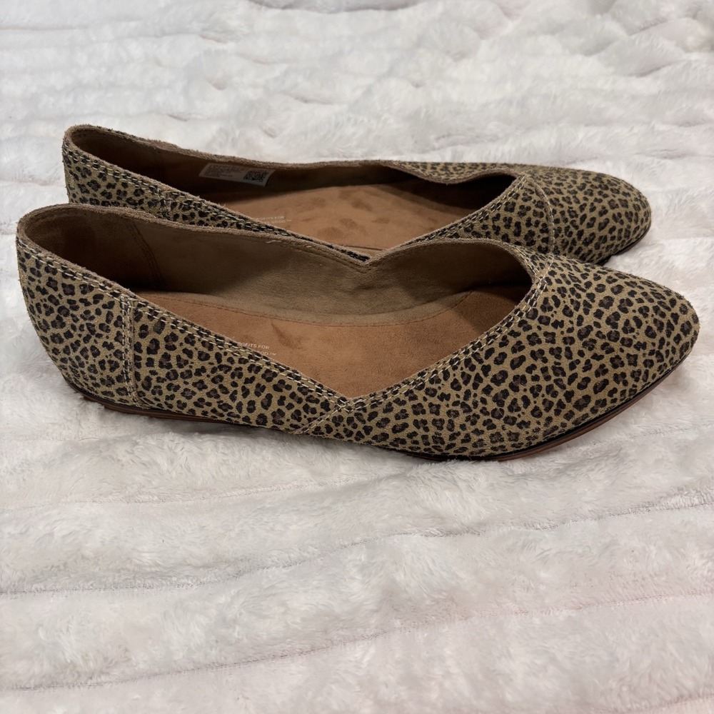 TOMS Leopard Cheetah Animal Print Slip On Flats Shoes Womens Size 9 - Picture 3 of 7